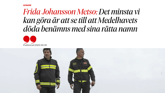 Krönika i DN av Frida Johansson Metso