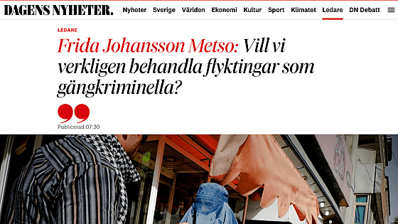 Krönika i DN av Frida Johansson Metso