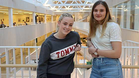 Norska sjuksköterskestudenterna Camilla och Anja på utbyte i Sverige. Foto: RKH