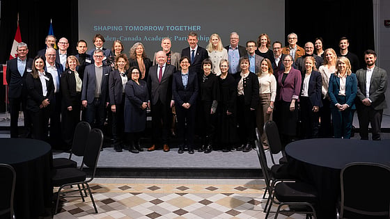 Bild från Ottawa University, rektorer och representanter från Sveriges universitets- och högskoleförbund med representanter från Kanada. Foto: RKH