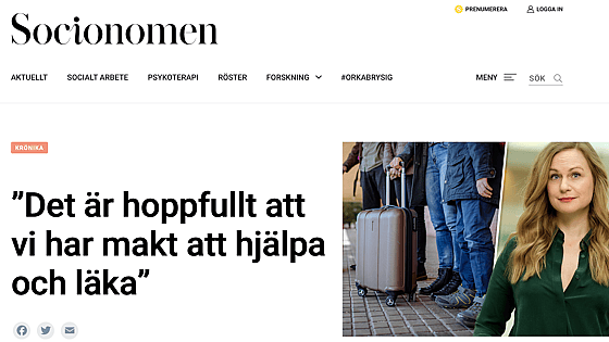 Krönika av Frida Johansson Metso i Socionomen