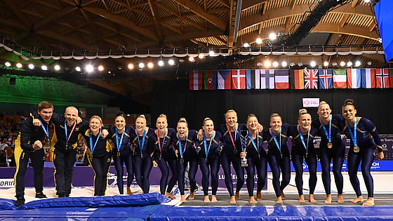 Laget i truppgymnastik. Foto: Svensk gymnastik