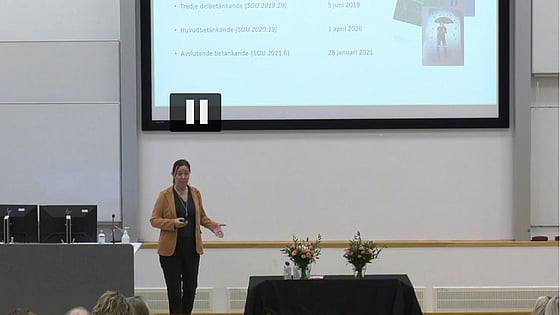 Föreläsning av Anna Nergårdh vid Astrid Janzon symposium 2022. Foto: Privat