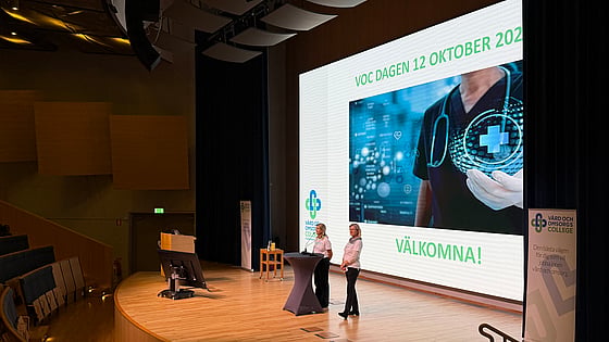 Vård- och omsorgscollegedagen 2026 i Södertörn Högskolas aula. Foto: RKH
