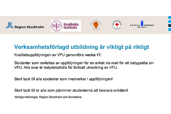 Informationsblad VFU Region Stockholm