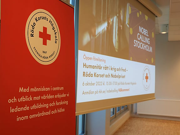 Nobel-Calling-föreläsning vid Röda Korsets Högskola. Foto:RKH