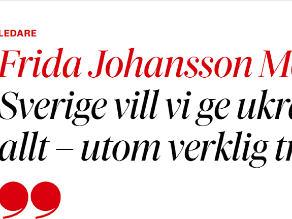 Krönika i DN av Frida Johansson Metso