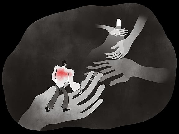 Intensivbehandling. Illustration av Wilma Harju.