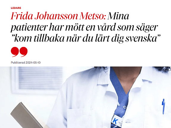 Krönika av Frida Johansson Metso i DN