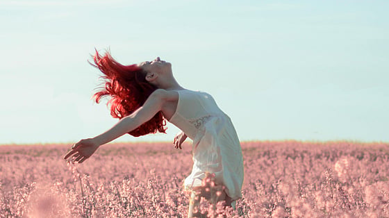 Woman in meadow