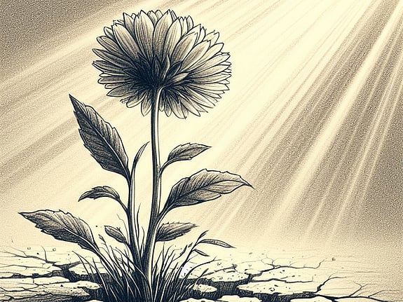 En tecknad bild av en blomma
