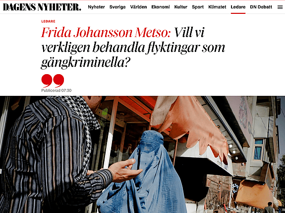 Krönika i DN av Frida Johansson Metso